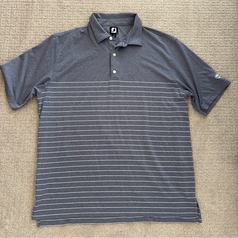 FootJoy Men's Polo Shirt Gray/Blue Size 2XL